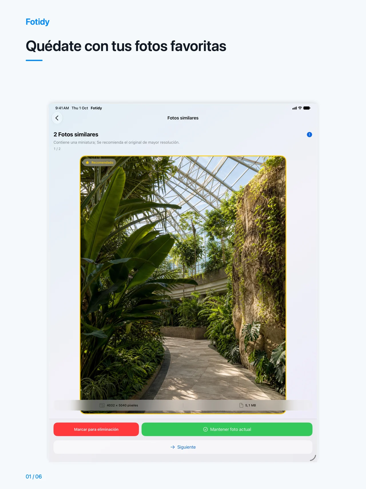 iPad · Quédate con tus fotos favoritas