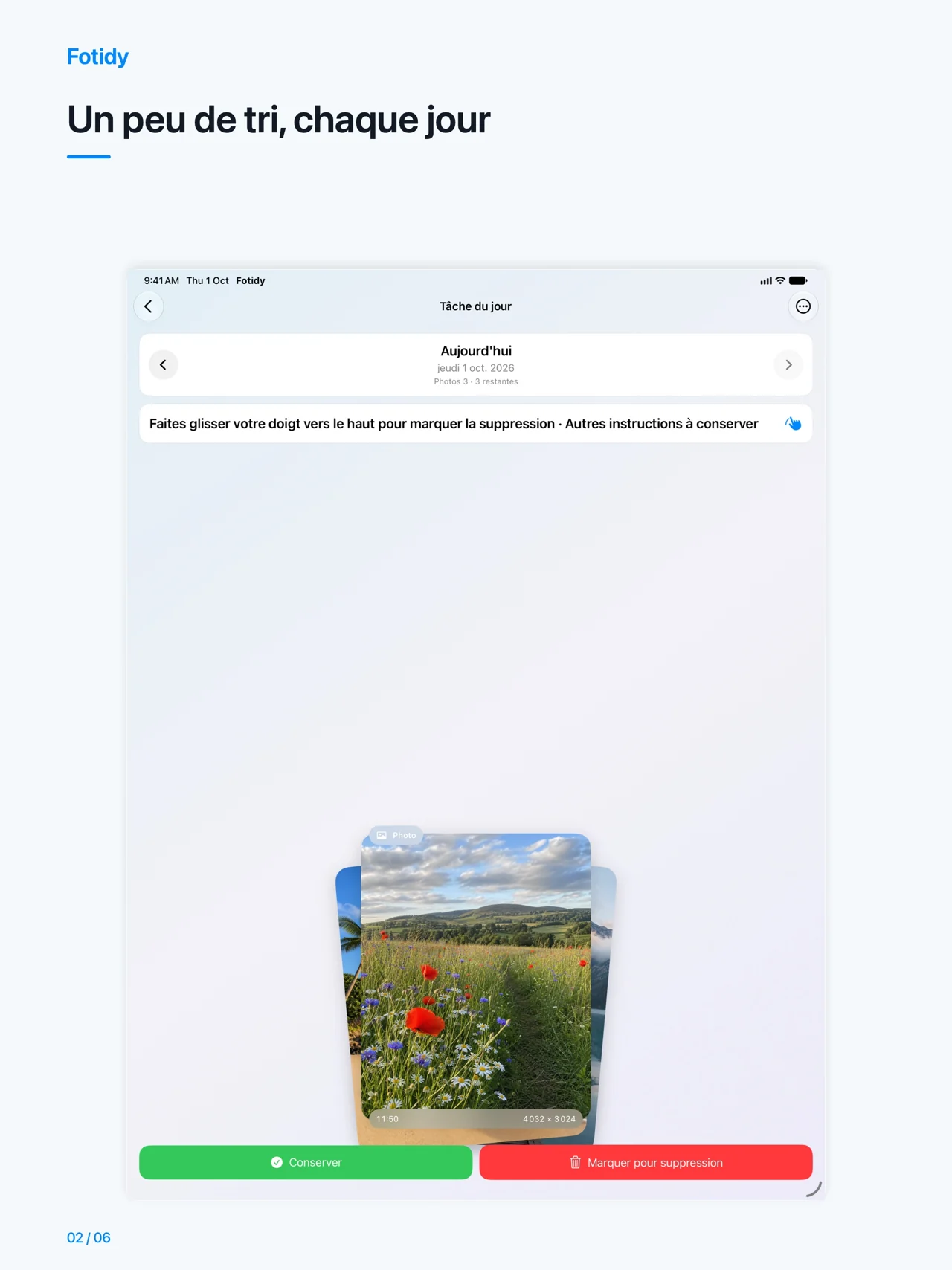 iPad · Un peu de tri, chaque jour