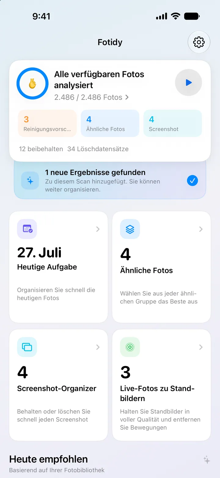 Analyseergebnisse und Ordnungswerkzeuge an einem Ort