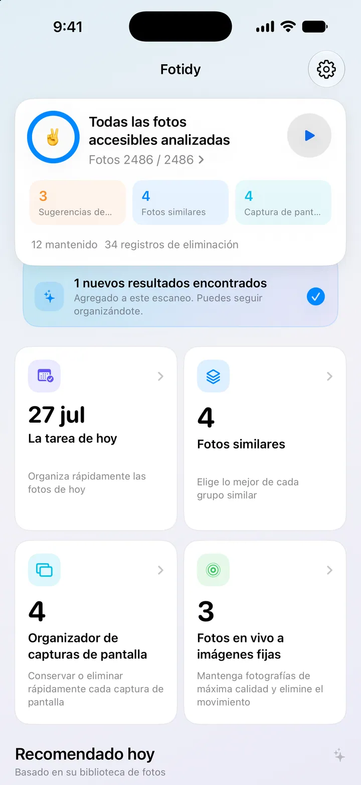 Consulta los resultados y las herramientas de organización en un solo lugar