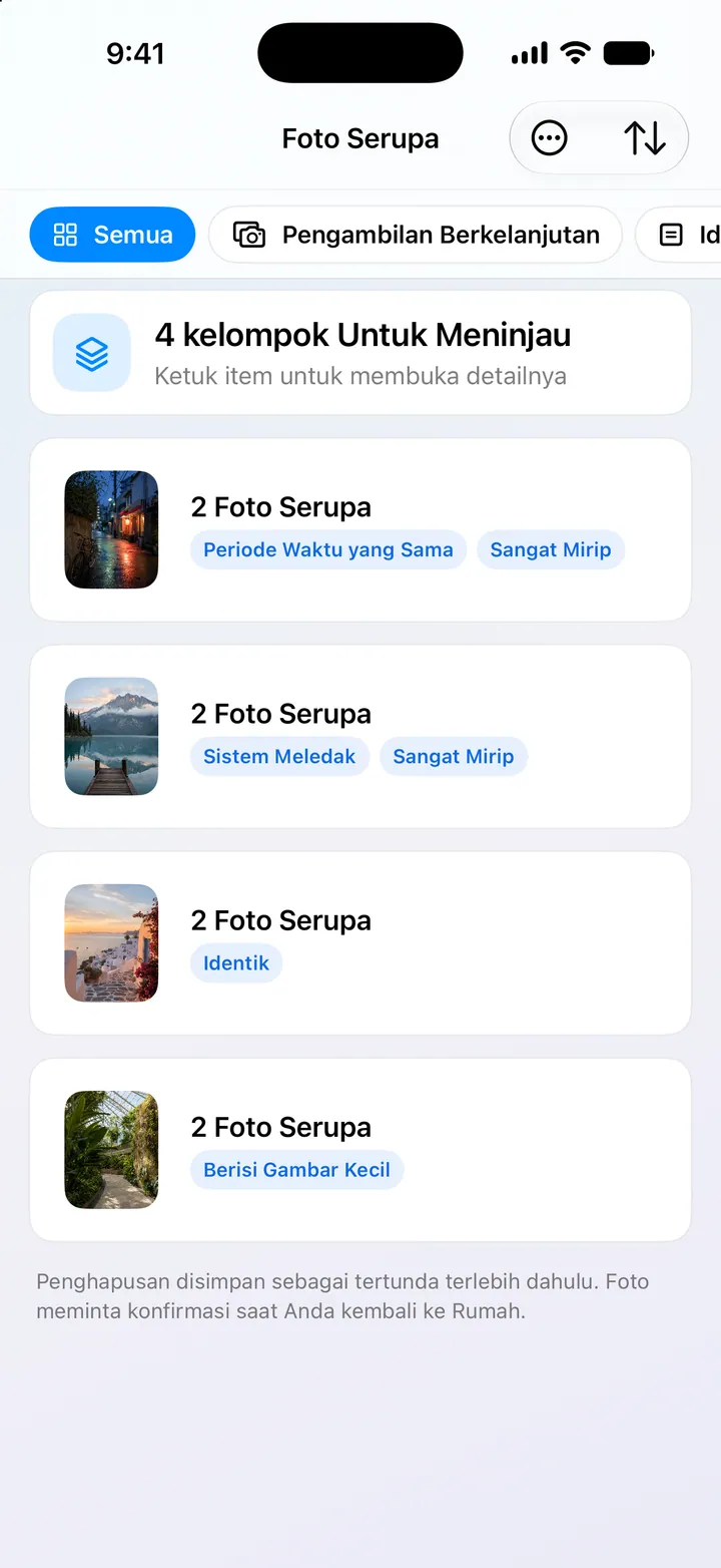 Kelompokkan foto serupa secara presisi dan temukan foto terbaik