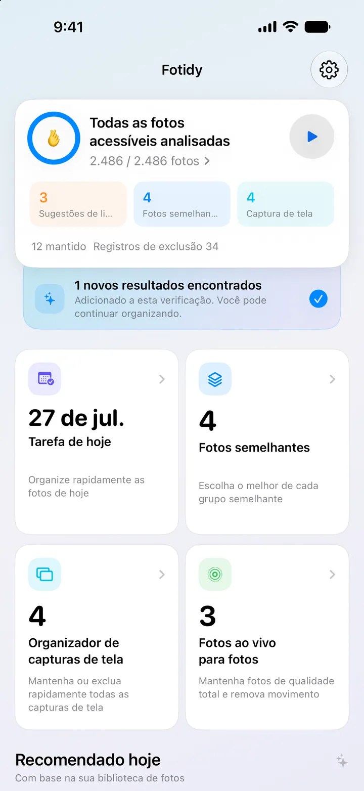 Veja resultados da análise e ferramentas de organização em um só lugar