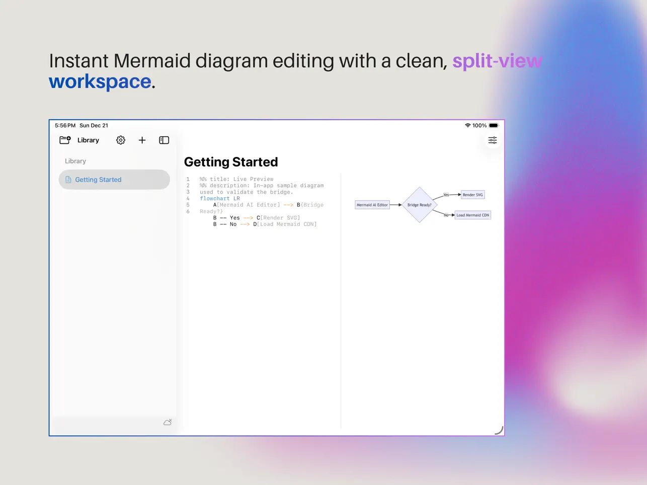 Mermind project library on iPad