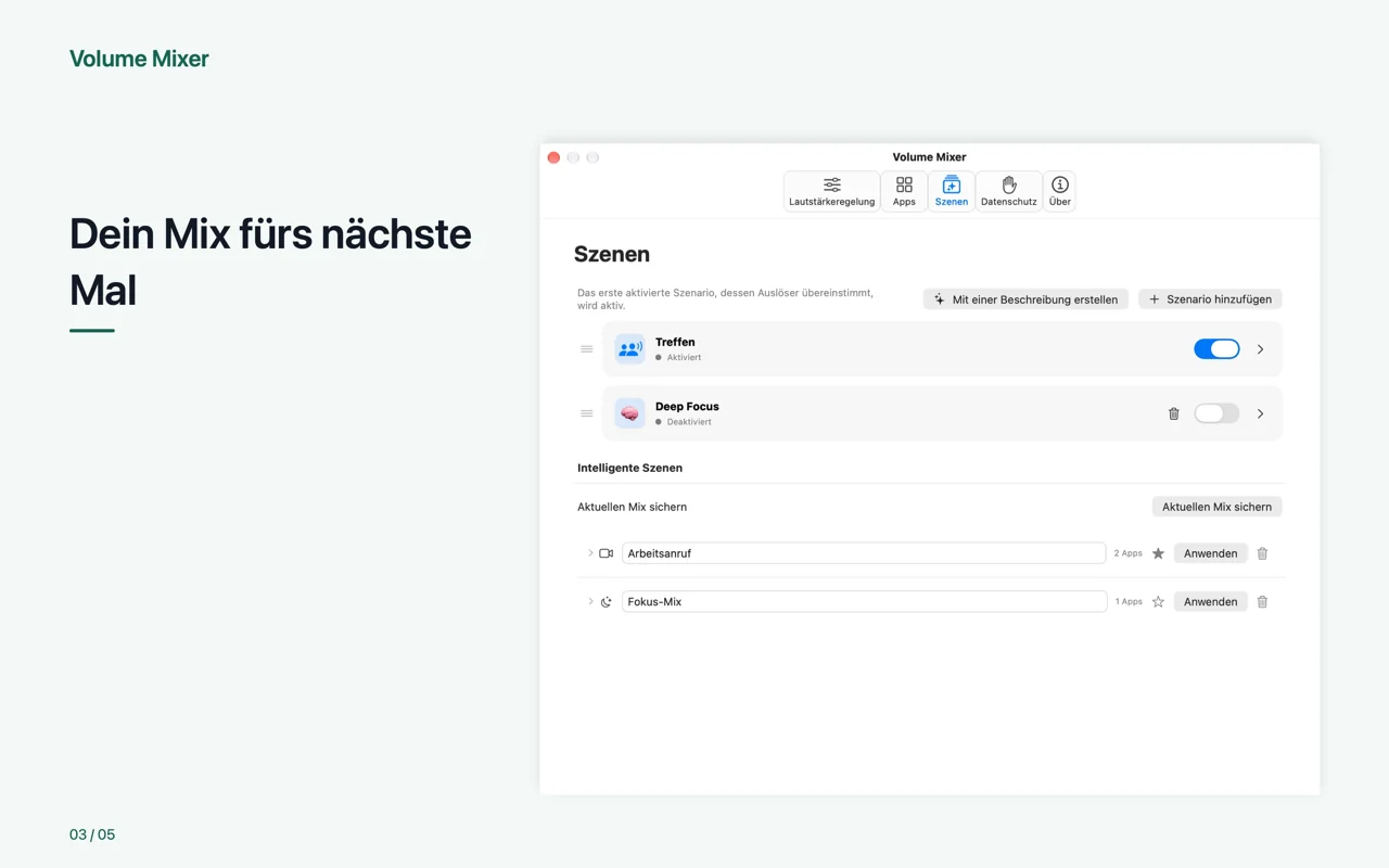 Mac · Dein Mix fürs nächste Mal