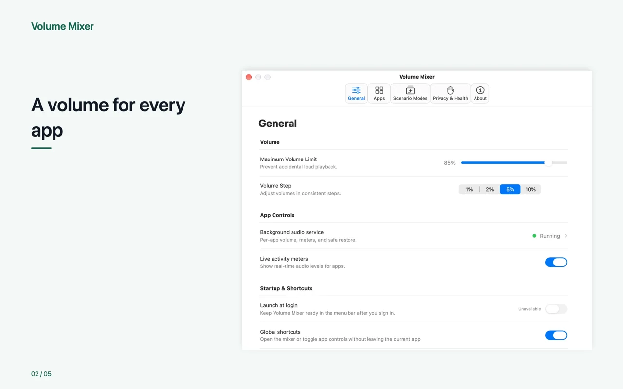 Mac · A volume for every app