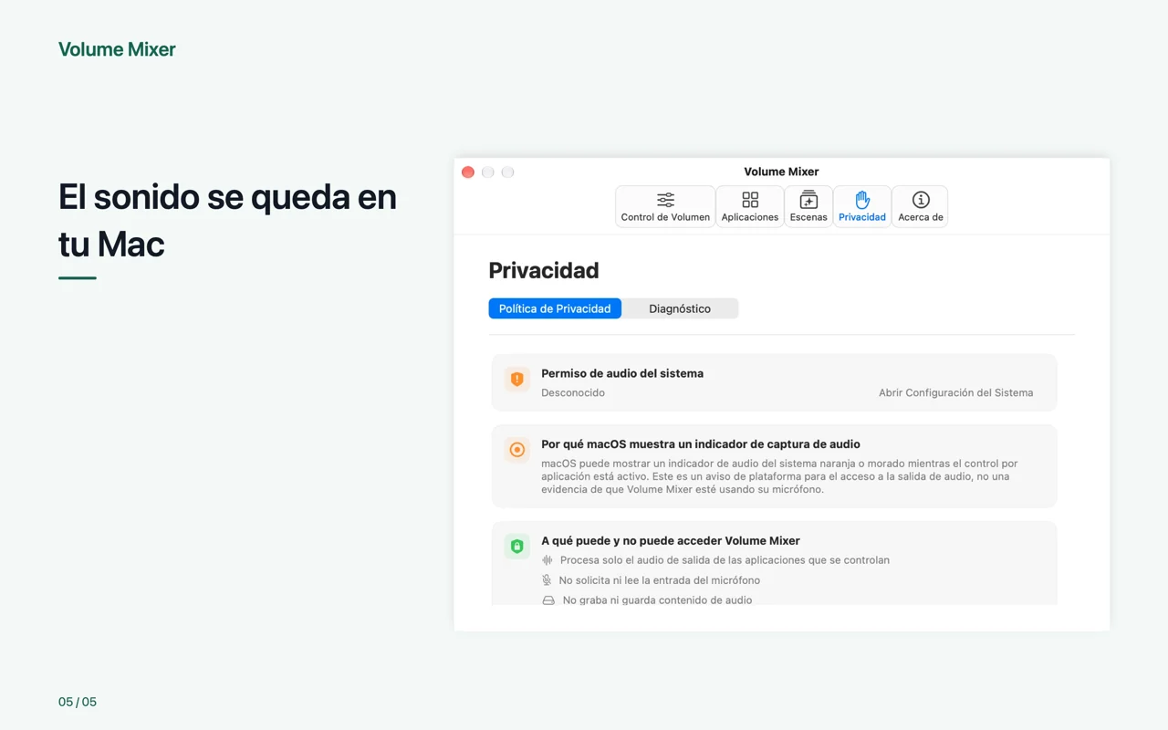 Mac · El sonido se queda en tu Mac
