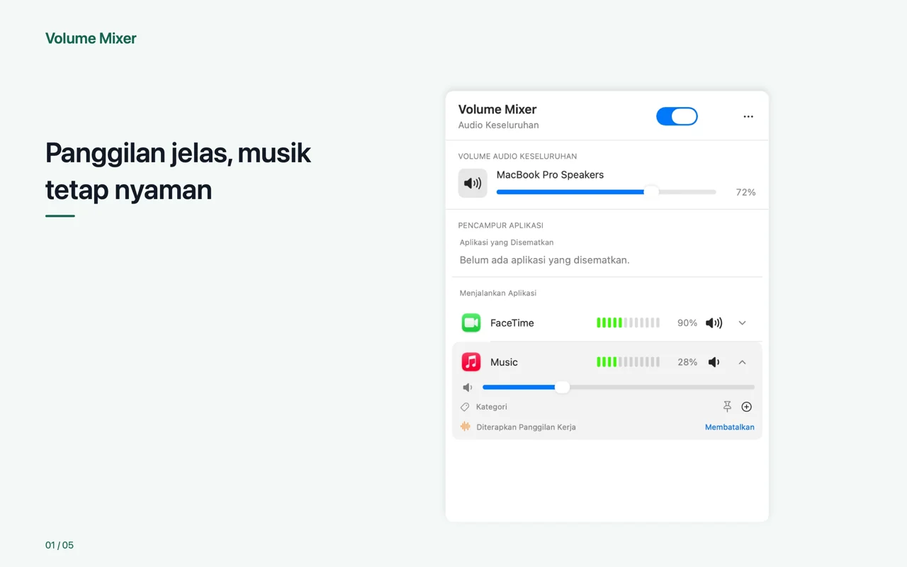 Mac · Panggilan jelas, musik tetap nyaman
