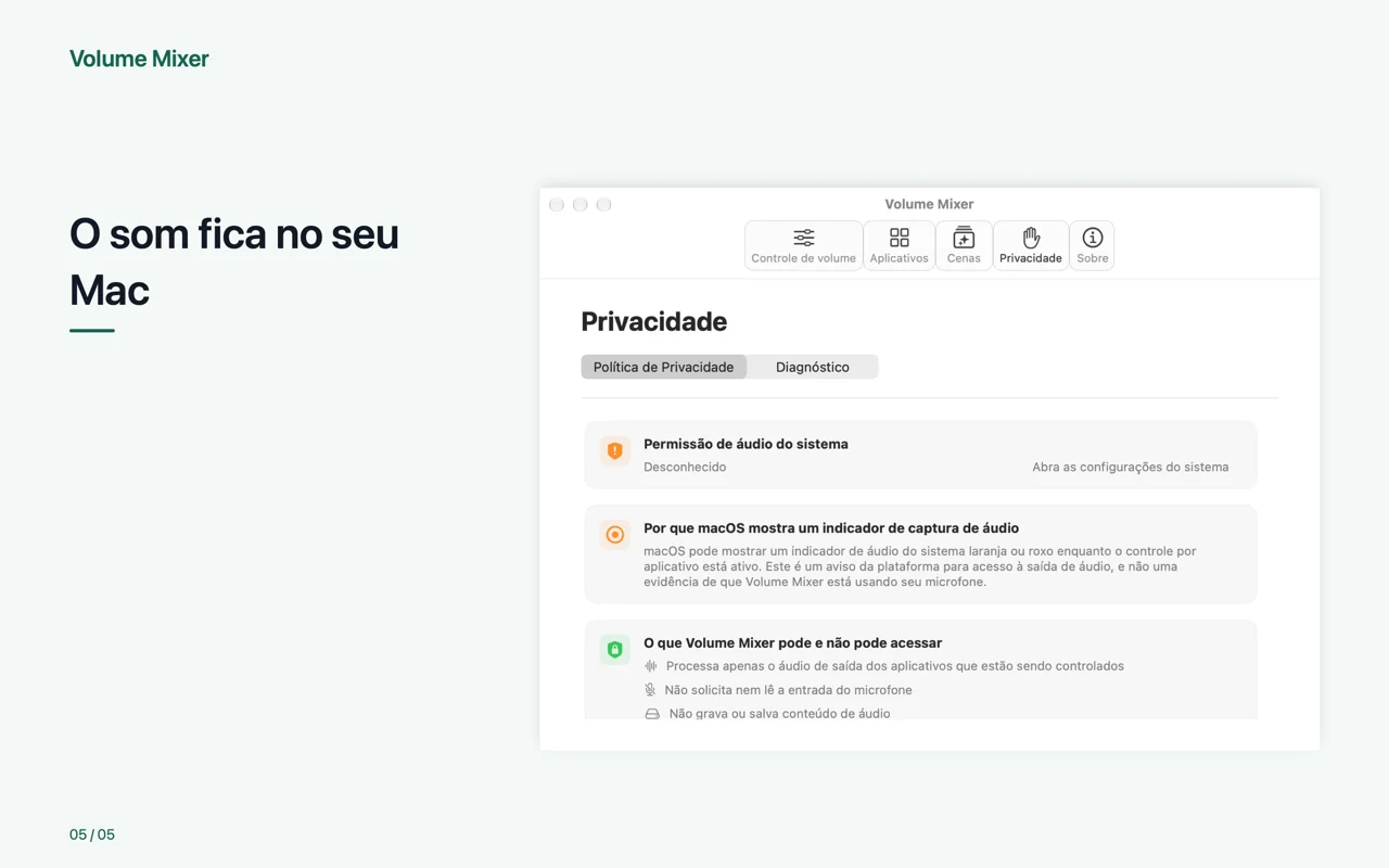 Mac · O som fica no seu Mac